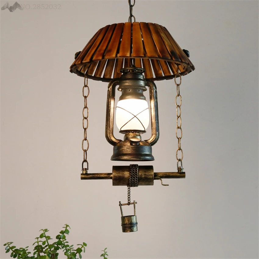 Nordic American Style Lantern Retro Kerosene Pendant Lights Iron Lamps
