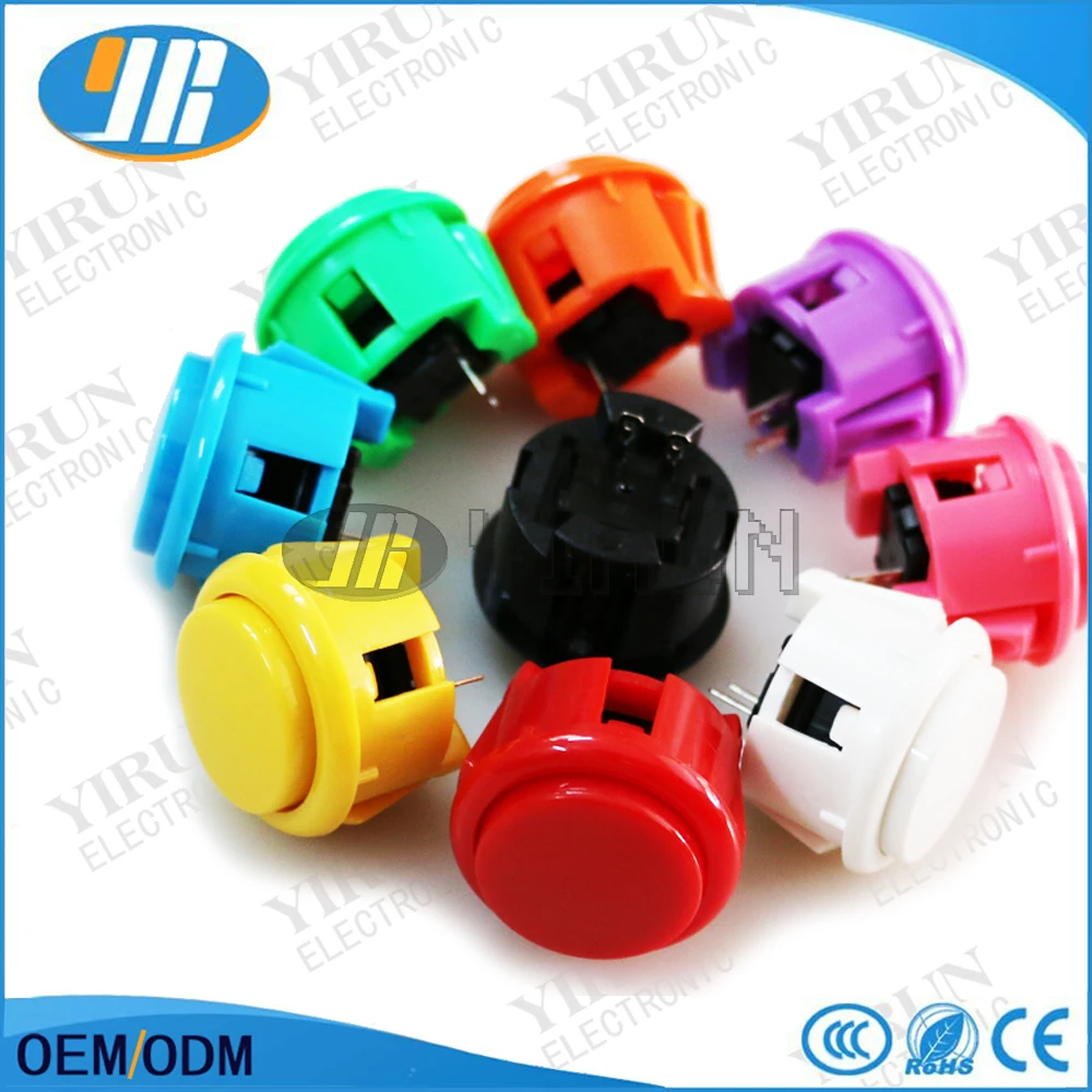 

Free shipping 30mm Arcade Button Built-in Micro Switch Perfect Replace Jamma Game Long Switch Multi-color wholesale