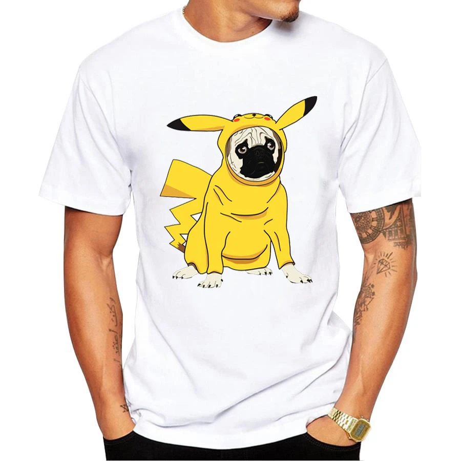 17パグライフヴィンテージポケモンデザイン男性tシャツ悪いピカチュウパグフレンチブルドッグプリントtシャツ半袖カジュアルトップス Designer Mens T Shirts Mens Designer T Shirtsmen T Shirt Aliexpress