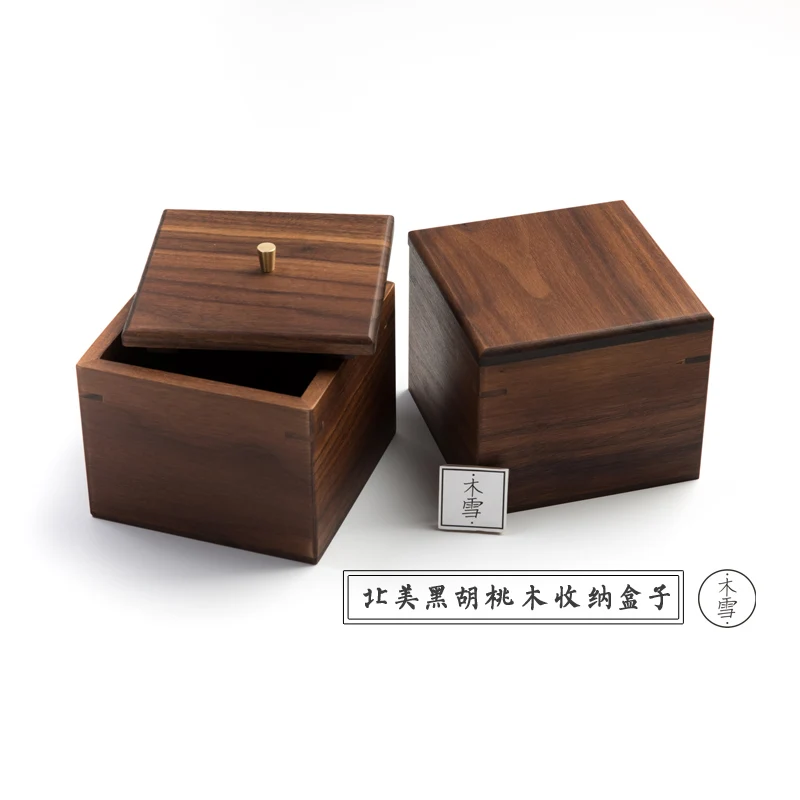 

Wood storage box gift box nature square box with lid