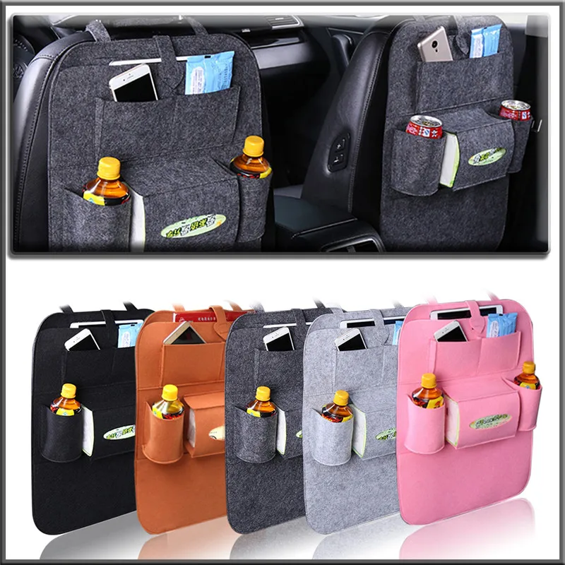 Универсальная автомобильная сумка для хранения на заднее сиденье Органайзер коробка войлочные чехлы держатель заднего сиденья мульти-контейнер с карманами укладка укладки