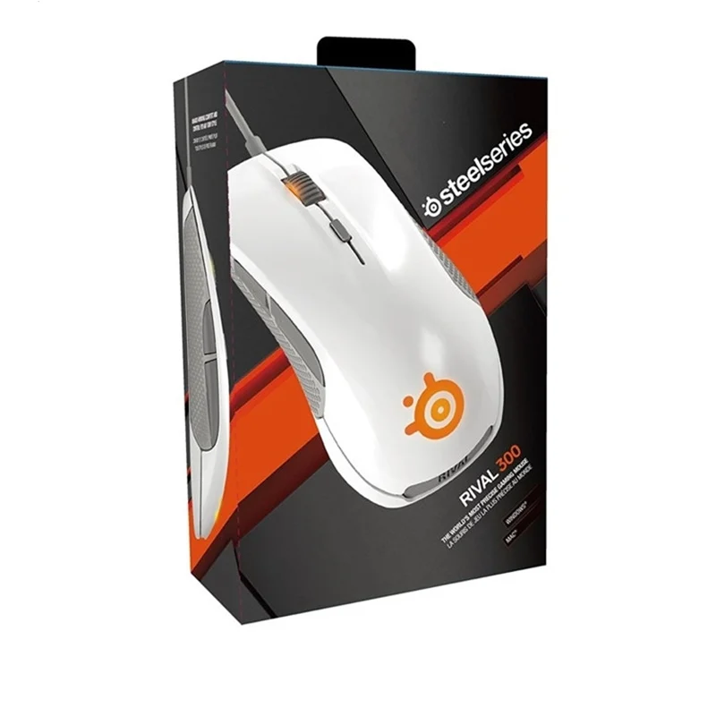 Оригинальная игровая мышь SteelSeries Rival 300 Rival 300 S, USB Проводная оптическая мышь 7200 dpi для FPS RTS MMO Gamer - Цвет: RIVAL 300 White