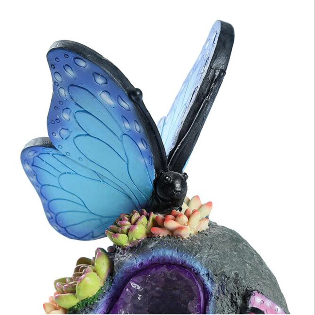Butterfly Солнечные украшения для домашнего сада Открытый Двор Сад животные Искусство Смола фигурка украшение статуи Декор - Цвет: Butterfly