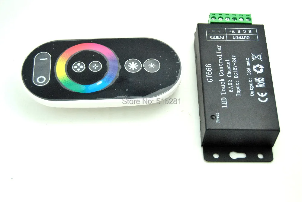 RF Wireless Touch RGB LED Controller GT666 DC 12 24V with Remote Controller for RGB Strip,RGB
