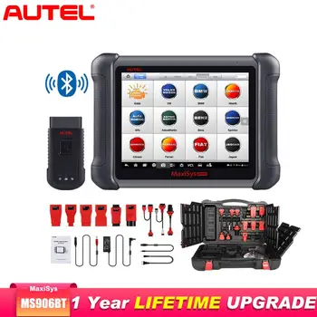 

AUTEL MaxiSys MS906BT OBD2 Scanner Car Diagnostic Auto Tool Key Programmer Support Remote Control Tech Scanner Automotivo