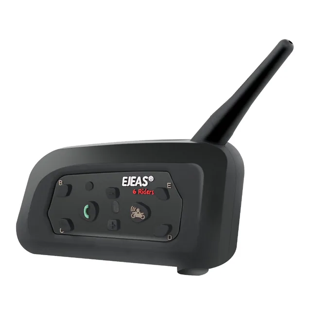 EJEAS V6 PRO Bluetooth Motorcycle BT Communicator Helmet Intercom Headset with 1200m Interphone for 6 Riders