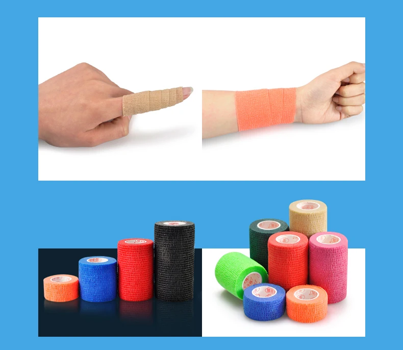10 rollslot Non-woven Elastic Self-adhesive Bandage Wrist Arm Leg Joints Protector Breathable Athletic Adhesive Tape Bandages (7)