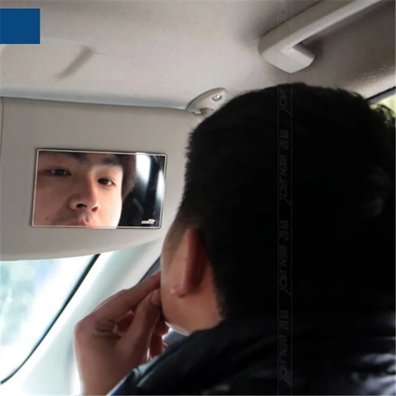 

Stainless Steel Cosmetic Mirror Car Sun Visor Mirror Makeup Mirror Practical Car Supplies Decorative
