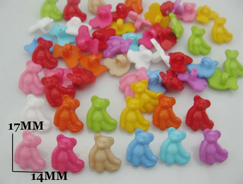 NB0085 Snall Размер 14 мм* 17 мм Медведь животных пластиковые кнопки Детские смешанные 50 шт хвостовик кнопки, Швейные аксессуары