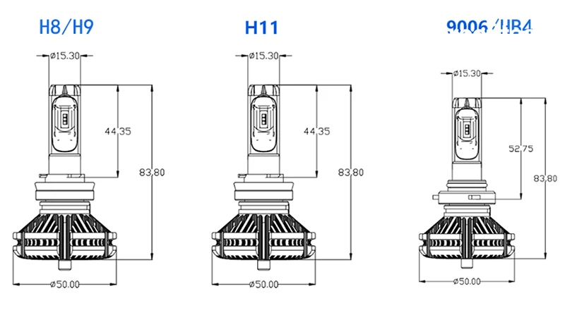 HB3 HB4 9005 9006 Авто LED Фары для автомобиля лампы 50 Вт 6000lm все в одном светодиодные фары спереди лампы 3000 К 6500 К 8000 К