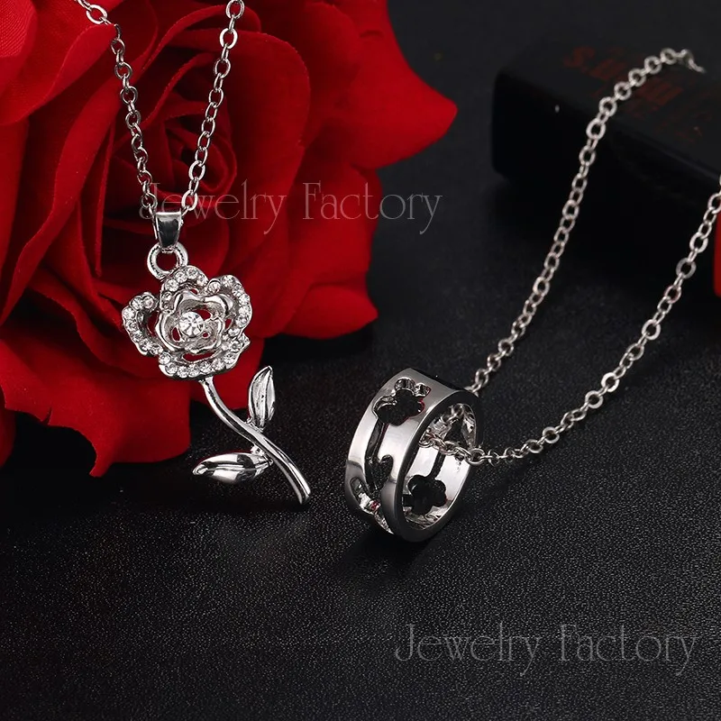 Emmaya дешевые 2 шт/набор модное ожерелье с подвеской белое золото цвет цветок ожерелье s для влюбленных заводская цена