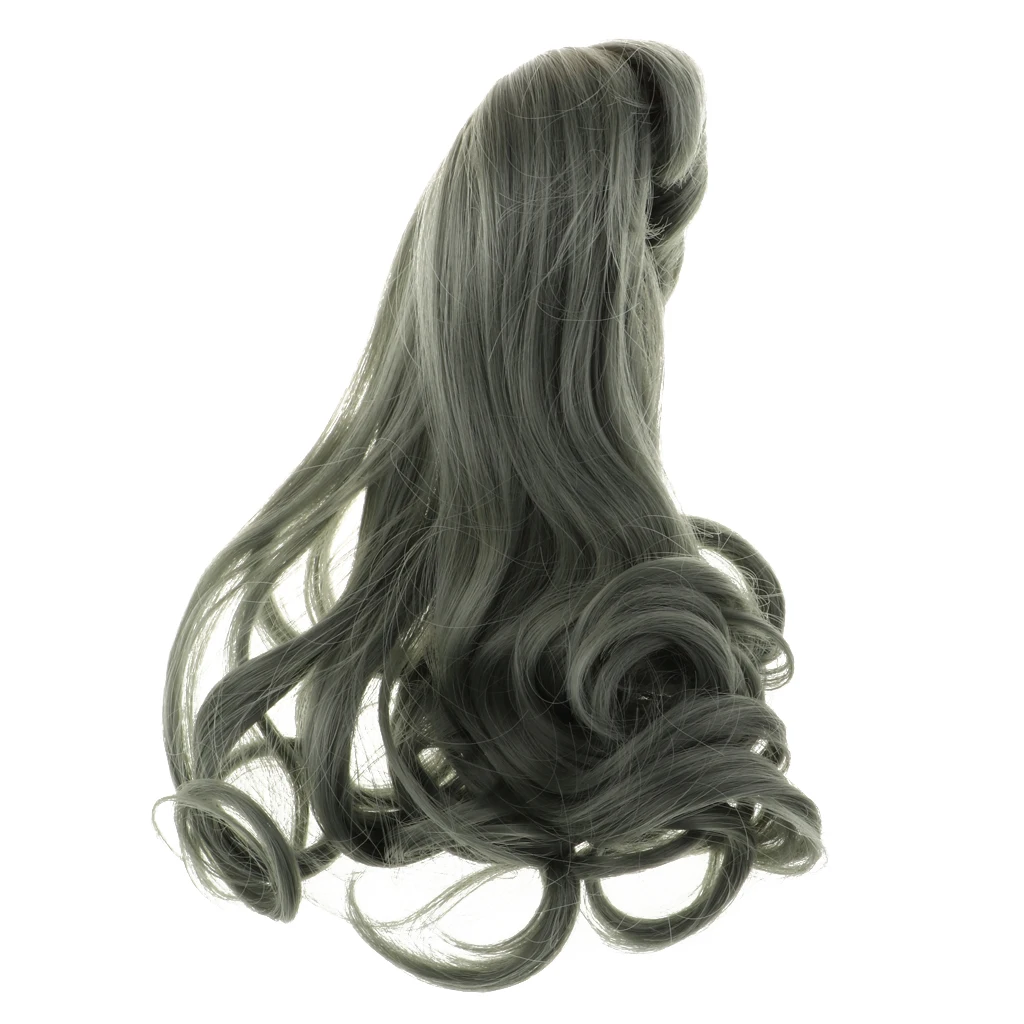 

Fashion Long Curly Hair Wig Hairpiece For 1/3 Scale BJD Lolita Doll SD Dollfie DIY Making Dark Green