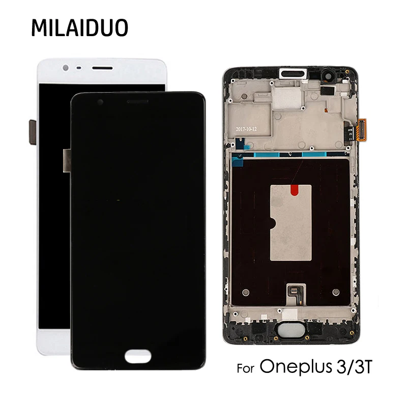 Skup TFT AMOLED dla Oneplus 3 LCD A3010 A3003 A3000 wyświetlacz LCD z ekranem dotykowym Digitizer dla Oneplus 3T montaż LCD wymiana