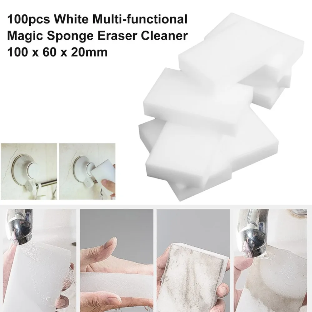 Beste 100 stks partij White Magic Sponge Eraser Melamine Cleaner multifunctionele Cleaning Tool Materialen Licht Gewicht Keuken Benodigdheden