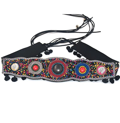 Цыганский Хиппи Boho Турецкий Чешский шимми модные Стиль пояса танец Средства ухода за кожей цепи Этническая створки пояса платье ретро черный кожаный ремень - Цвет: black