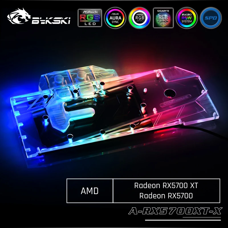 Promo  Bykski A-RX5700XT-X Full Cover Graphics Card Water Cooling Block For AMD Founder Edition Radeon RX 