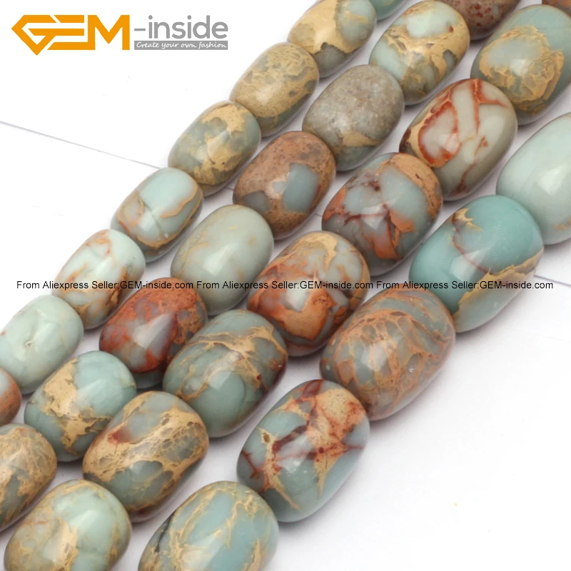 

Gem-inside Natural Tube Cylinder Columnar Column Multicolor Shoushan Jaspers Beads For Jewelry Making 15inches DIY