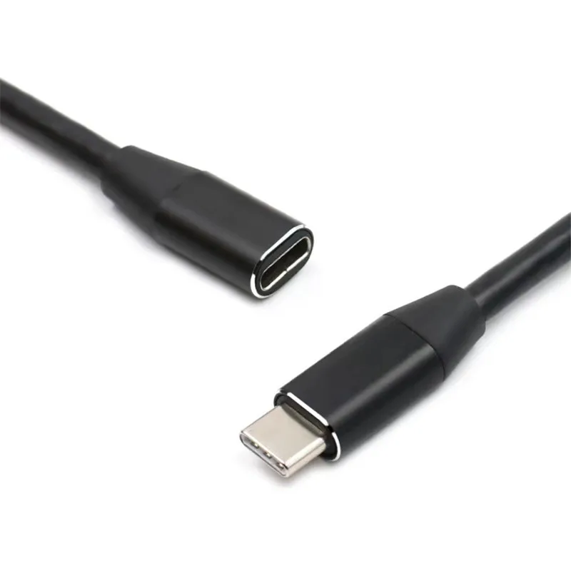 1 м usb type C Удлинительный кабель USB 3,1 Дата-видео кабель USB-C мужчин и женщин расширение провода УДЛИНИТЕЛЬ шнур разъем - Цвет: Черный