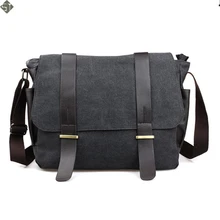 The new 3 color Pockets Messenger Bag Men’s Vintage Canvas School Military Shoulder Bag Retro Style Coffee Men’s Crossbody Bags