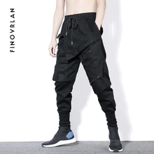 Брюки карго, мужские, с карманами, одноцветные, для бега, Homme, повседневные, спортивные штаны, мужские, модные, в стиле хип-хоп, брюки размера плюс, 3XL, уличная одежда