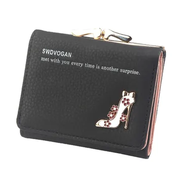 

Maison Fabre Chain 2019 Female Wallet Short High Heel Pattern Women Wallets Leather Wallets Purses Card Clutch