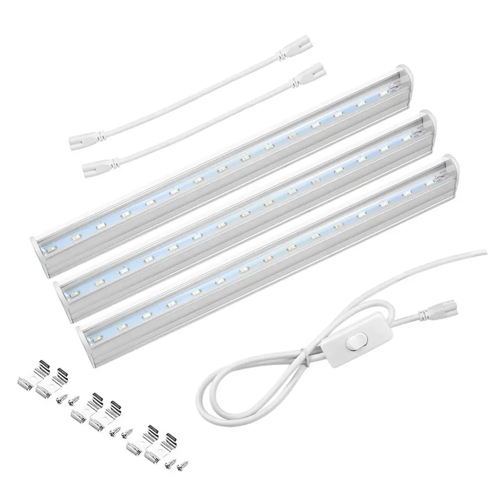 110V 220V LED Tube bulb Full Spectrum LED Plant Grow light Indoor Greenhouse Seeding Flower Hydroponics grow lamp bar light - Emitting Color: 3xtube with switch