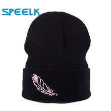 Зимняя новая модная шерстяная вязаная шапка женская вышивка листья вязаные теплые шапочки шапки женские милые уличные шапки оптом