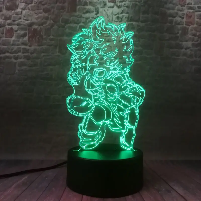 My Hero Академии аниме Рисунок 3D Иллюзия светодиодный ночной Светильник Красочные