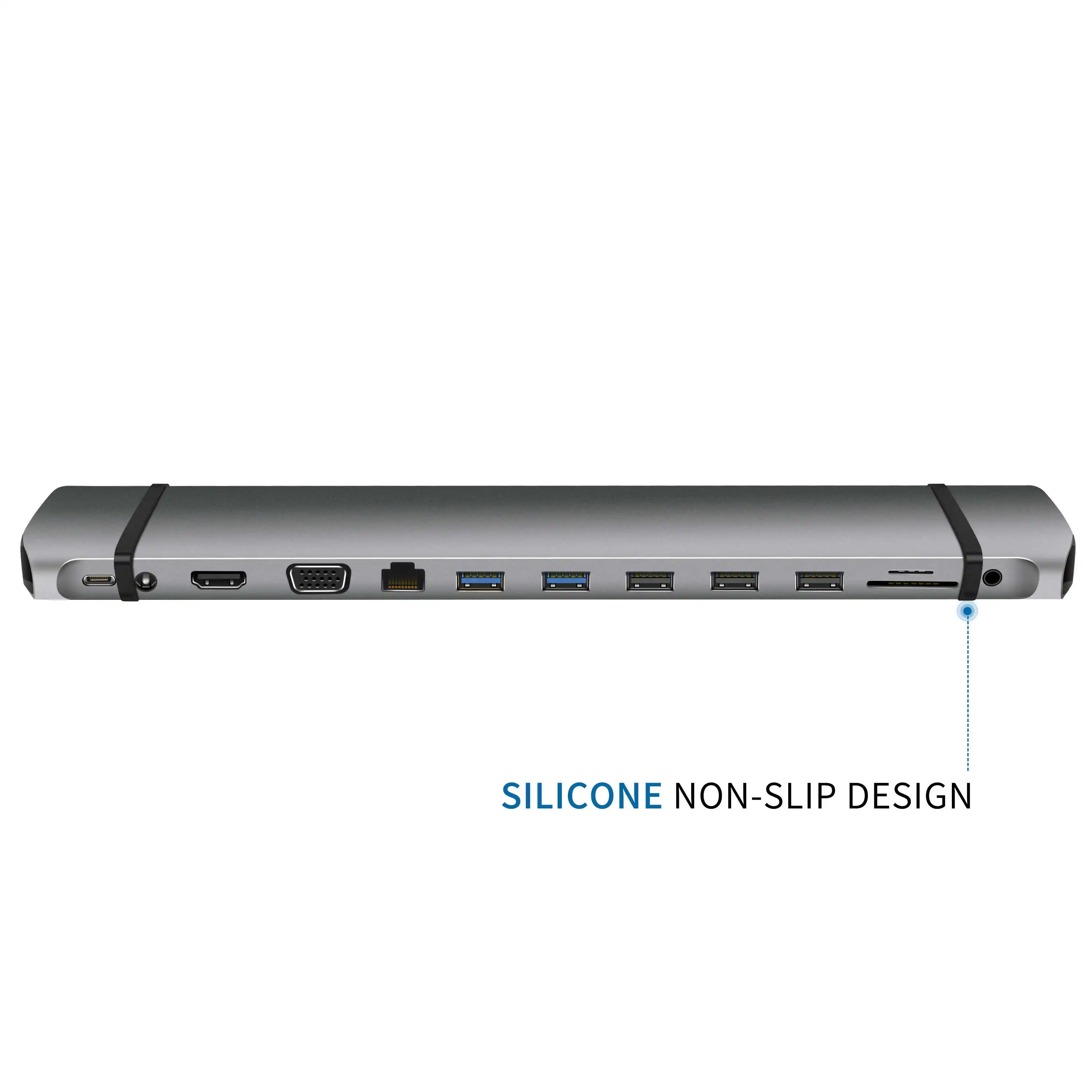 Серебристый LTGEM USB-C многопортовый концентратор для VGA разъем адаптера для Macbook Pro usb type C конвертер - Цвет: Серебристый