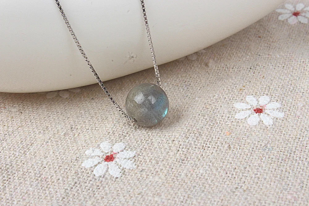

CJZBLXLX01338Natural Crystal Colorful Ice Soul Watching Moonstone Labradorite 925 Sterling Silver Necklace Spectrum Stone Plaids