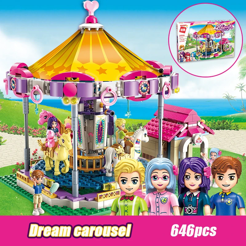 E2016 646pcs 2002 109 шт., конструктор для девочек Dream Town, набор конструкторов, конструктор совместимый с лего, игрушки для мальчиков и девочек, детская модель - Цвет: E2016 646pcs
