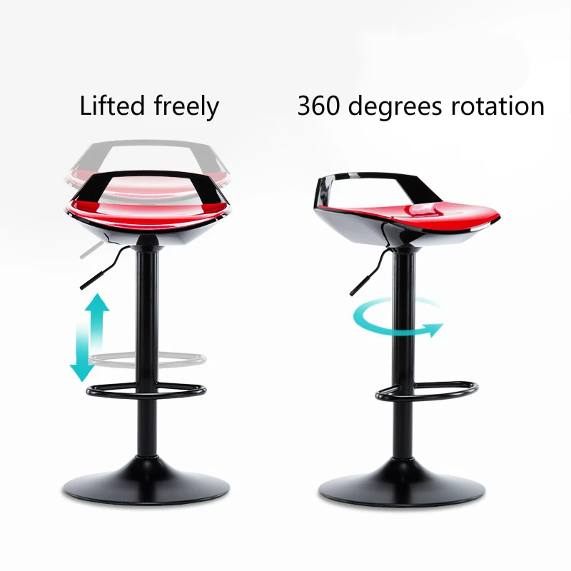 Creative Plastic Lifted Bar Chair with Handle Rotated Multi-function High Stool Simple Household Dining Chair Front Desk Stool