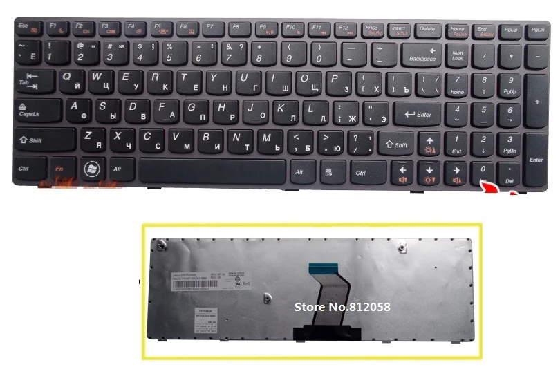  SSEA New RU Keyboard for LENOVO B570 Z565 Z560 Z570 Z575 V570A V570G B575 B590 Russian keyboard