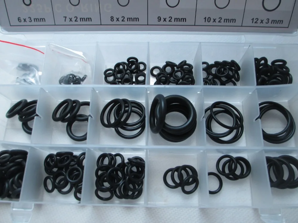 

Fixmee 225pc O-Ring Rubber Assortment SAE Kit Tools Hydraulics Air Gas HVAC NEW
