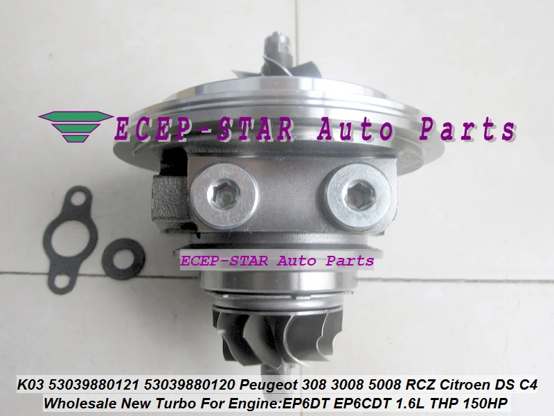 K03 53039880121 53039880120 53039880104 Turbocharger Turbo CHRA Cartridge For Peugeot 207 308 3008 5008 RCZ Citroen DS 3 C4 EP6DT EP6CDT 1.6L (2)
