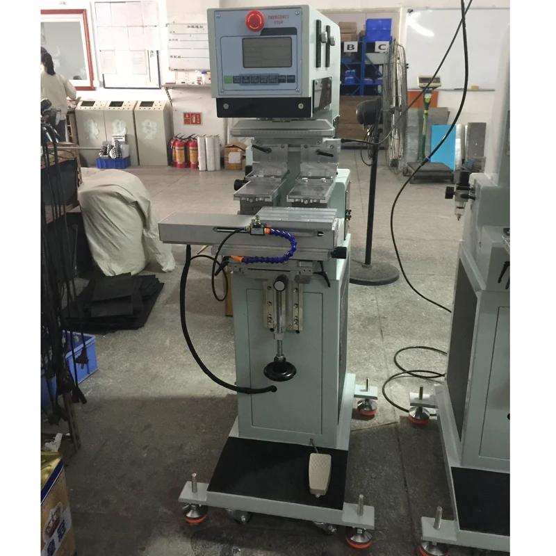 

vertical automatic closed ink cup 2 color pad printing machine