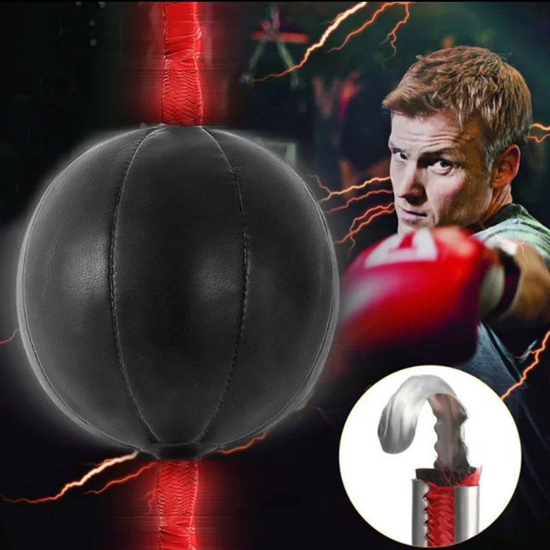 Double End Boxing Speed Ball Punch Bag PU Leather Punching Training Fitnesss 