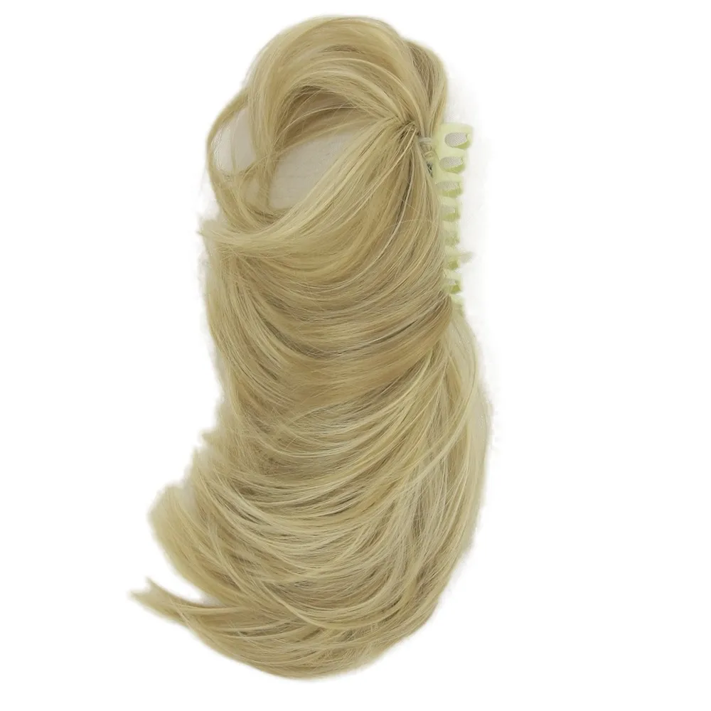 Soowee Curly Claw Ponytail Fake Hair Extensions Synthetic Hair Blonde Burgundy Clip In Little Pony Tail Roller