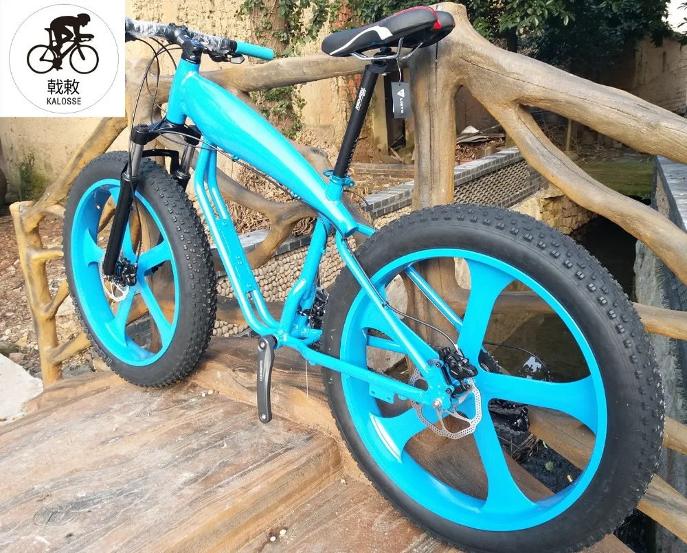Best Kalosse five spokes wheels  snow bike  27 speed   26*4.0 aluminum alloy  Fat  mountain bicycle   Hydraulic  brakes 4
