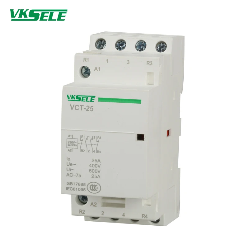Модульная схема проводки VCT-25 4NO Электрический 4P 25A VCT переключатель на din-рейку