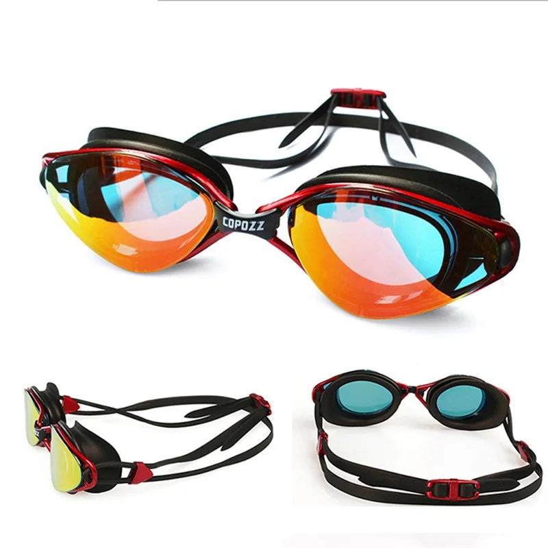COPOZZ новые профессиональные плавательные очки Анти-туман УФ регулируемое покрытие для мужчин и женщин Водонепроницаемые силиконовые очки для взрослых очки
