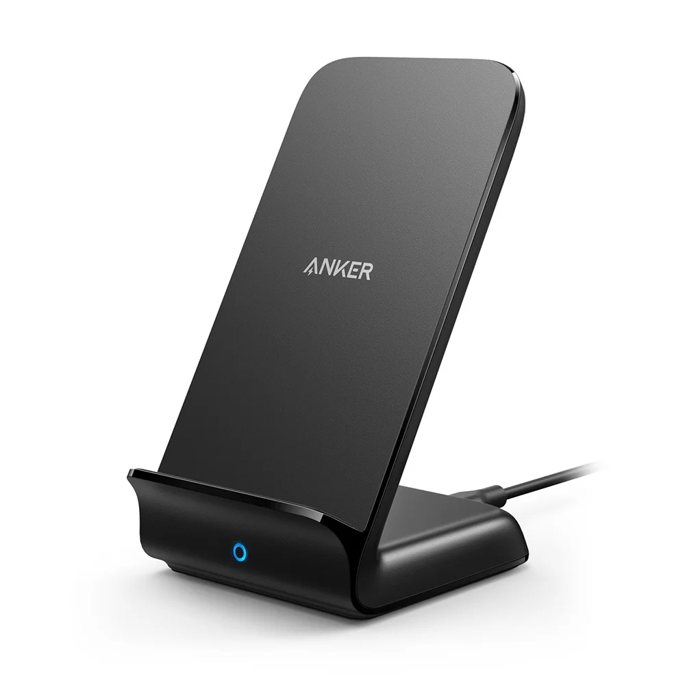 Anker PowerWave Быстрое беспроводное зарядное устройство Подставка, qi-сертификат, 7,5 Вт для iPhone XR/XS/X/8etc, 10 Вт для Galaxy, 5 Вт для всех телефонов с поддержкой Qi