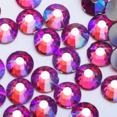 Color AB Glue on Glitter Flatback Glass Crystal Non Hot fix rhinestone For Gymnastics Clothes Shoes 3D Nail Art Decoration