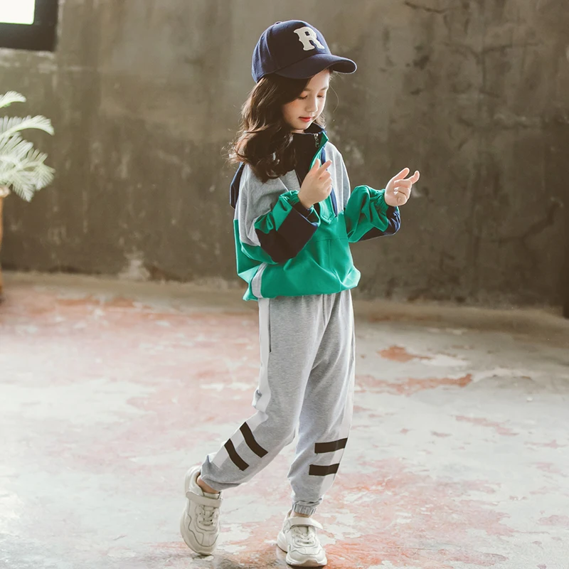 

Girl Clothes Autumn Girls Clothing Sets Kids Girl Sweatshirt Top+gray Pants 2pcs Suits Kids Clothes for Girls Size 8 10 12 Years
