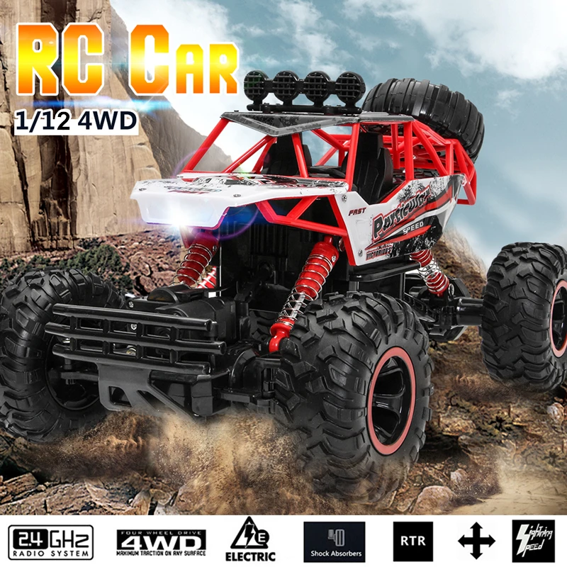 

1/12 4WD RC Cars 2.4G Radio Remote Control RC Racing Off Road Crawler Toys Buggy High speed Trucks Gift for Children Kid