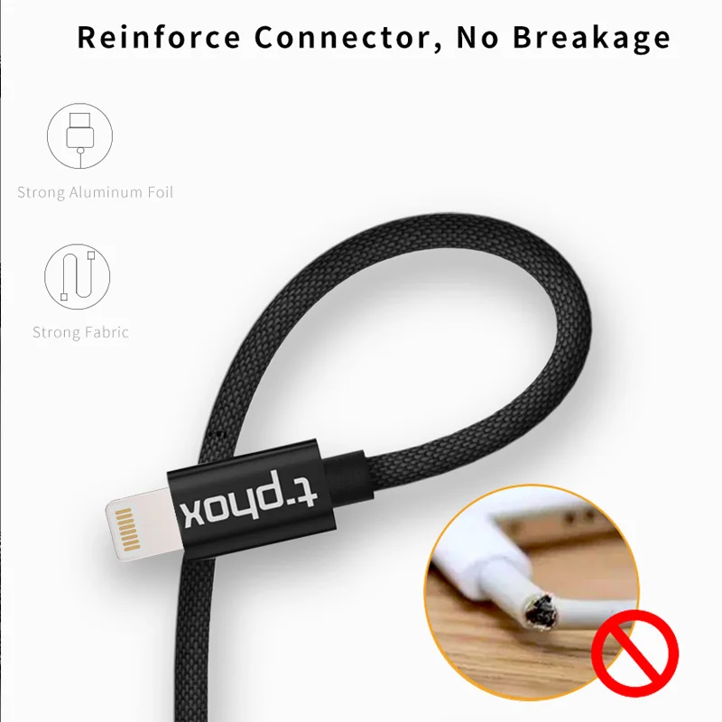 T phox для Lightning to usb c Cable PD 10 W быстрой зарядки кабель iPhone XS 8 7 6 S USB C MacBook iPad Pro|Кабели