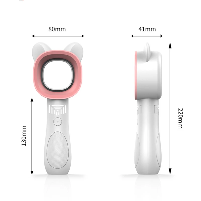 3 шестерни милый USB Перезаряжаемый вентилятор Портативный Bladeless вентилятор Ручной мини-кулер без листьев Удобный вентилятор охлаждения открытый дом
