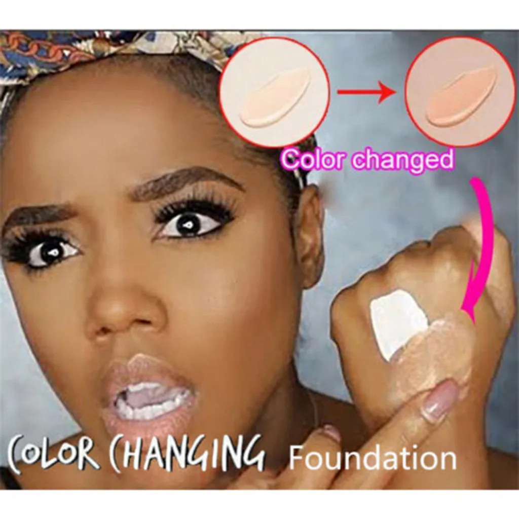 

Dropshipping 30ml Color Changing Liquid Foundation Makeup Change To Your Skin Tone By Just Blending Base Nude Foundation