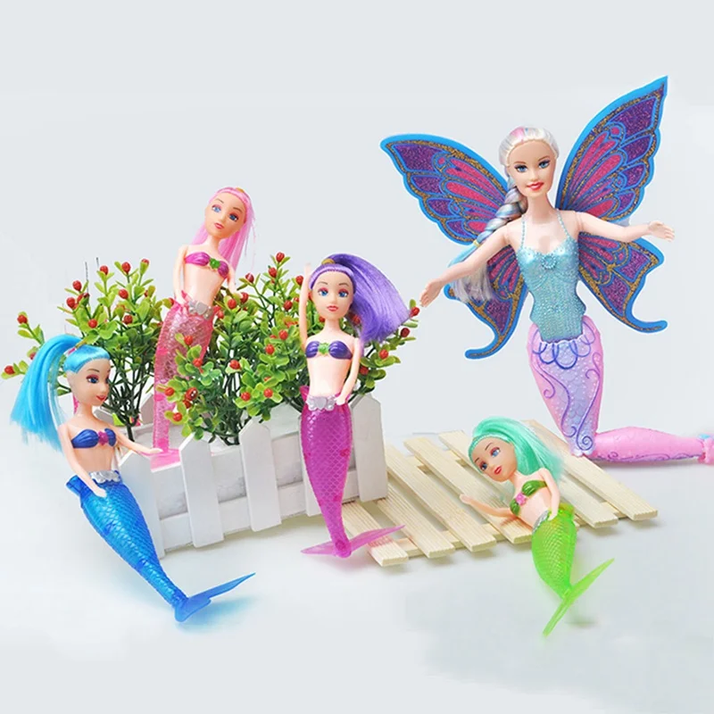Модные 7-дюймовый маленький светильник морской платье принцессы-Русалочки с куклы, игрушки для девочек Подарки