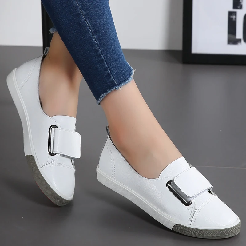 Bout Mujer white Chaussures Black Profonde Cuir Printemps Femmes En De Appartements Peu Qualité Ae428 Rond Haute Zapatos 1OqwxTz